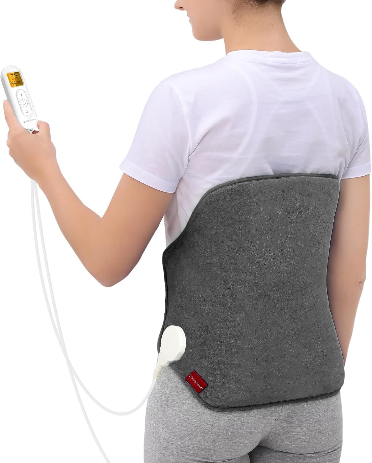 Heating Pad for Back, Comfytemp Mothers Day Gifts for Women Men Dad Mom, Large Electric Lower Back Heating Pad, FSA Eligible HSA Heat Pads for Period Lumbar Abdomen, XL Heated Belt — 11 Auto-Off, Grey