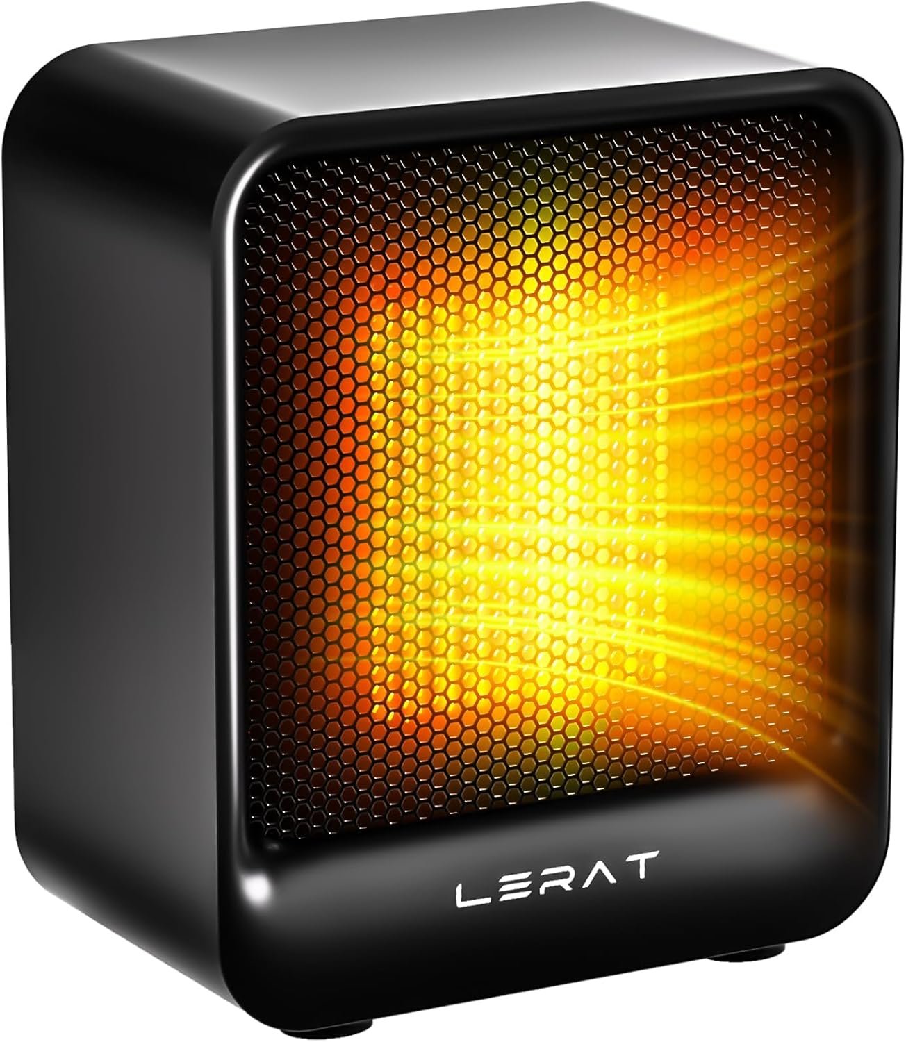 Lerat Space Heater, Portable Mini Heater for Indoor Use, 500W Fast Heating Small Desk Heater with Overheating & Tip-Over Protection, Lightweight Electric Heaters for Office, Home, Camping (Black)