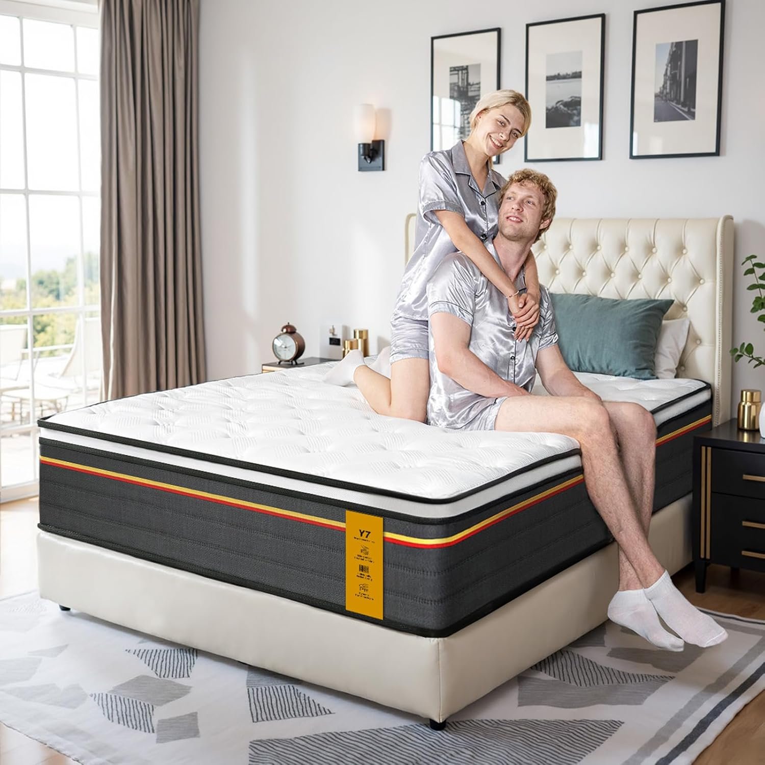 Full Mattress 12 Inch Hybrid Mattresses Full Size, Medium Firm, 100 Night Trial, CertiPUR-US Certified, Zoned Support, Pressure Relief, Edge Reinforcement
