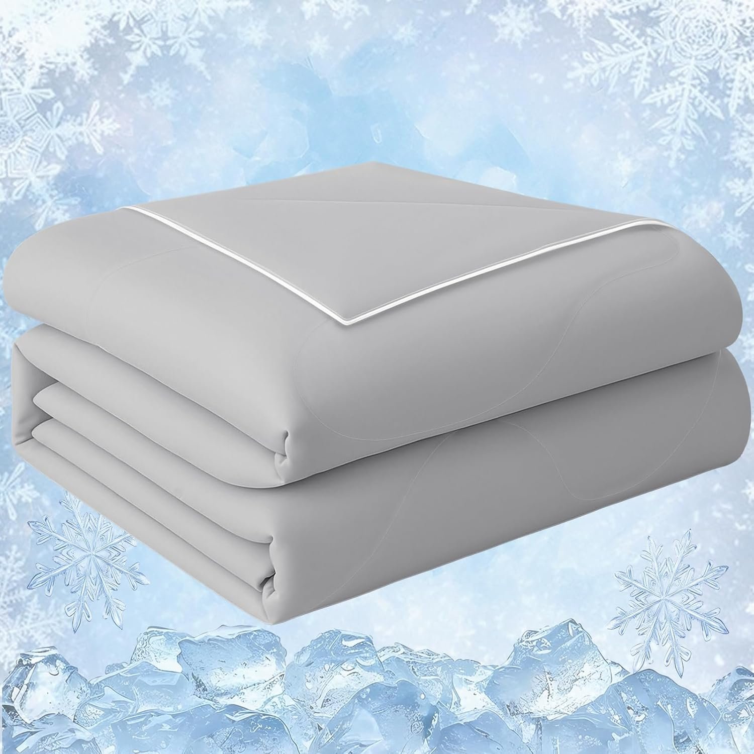 Cooling Comforter Full Size 82″ x 86″, Cooling Blankets for Hot Sleepers, The Cold Blanket for Queen Size Bed, Gray Summer Blanket Breathable Soft.