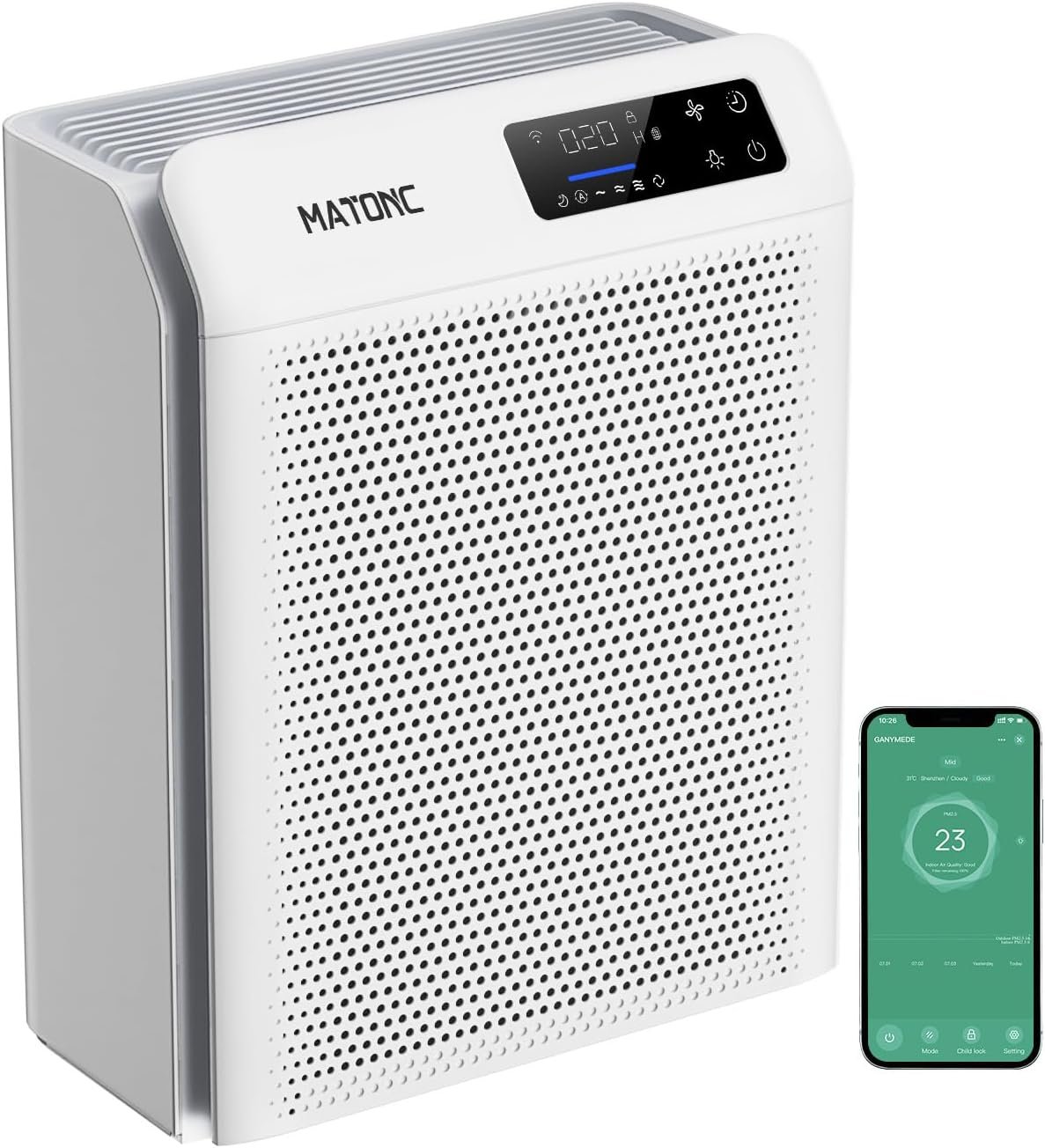 Air Purifier for Home Large Room Up to 3500 Ft², Smart WiFi App Control Air Cleaner with Air Quality PM2.5 Display, Ultra-Quiet Sleep Mode, Auto Mode, HEPA Air Purifier for Pets Hair Dust Odor Pollen