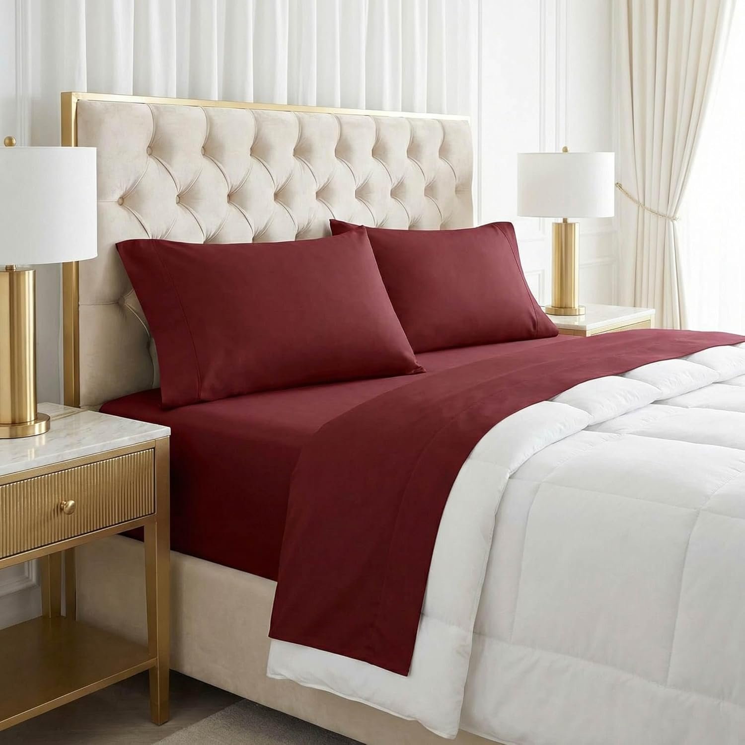 800 Thread Count 100% Egyptian Cotton Sheets Queen Size – 4 Piece Set Luxury Sateen Bedding, Cooling & Breathable, 15″ Deep Pocket Snug Fit, Soft Hotel Quality Bed Sheets