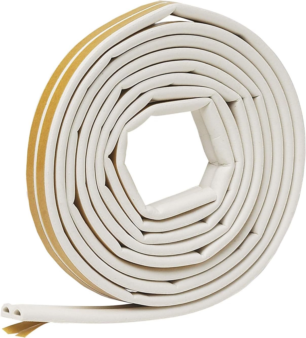 Frost King V25WA D-Section Rubber Self-Stick Weatherseal Tape, 5/16″ W, 1/4″ T, 17 ft L, White