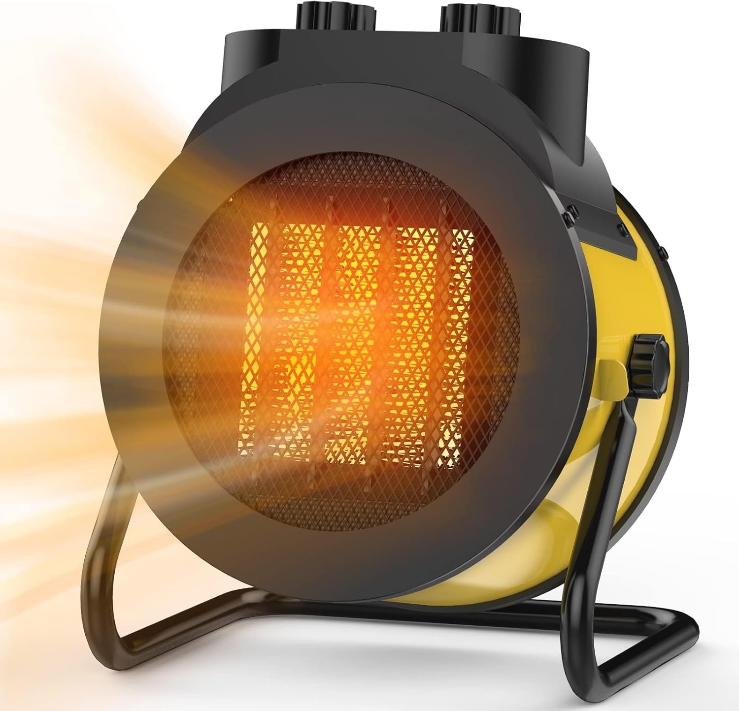 Elevoke Space Heaters for Indoor Use, 1500W PTC Electric Heater with 90°Adjustable Angle, Fast Safety Heat, Small Portable Heater for Office Home (Yellow)