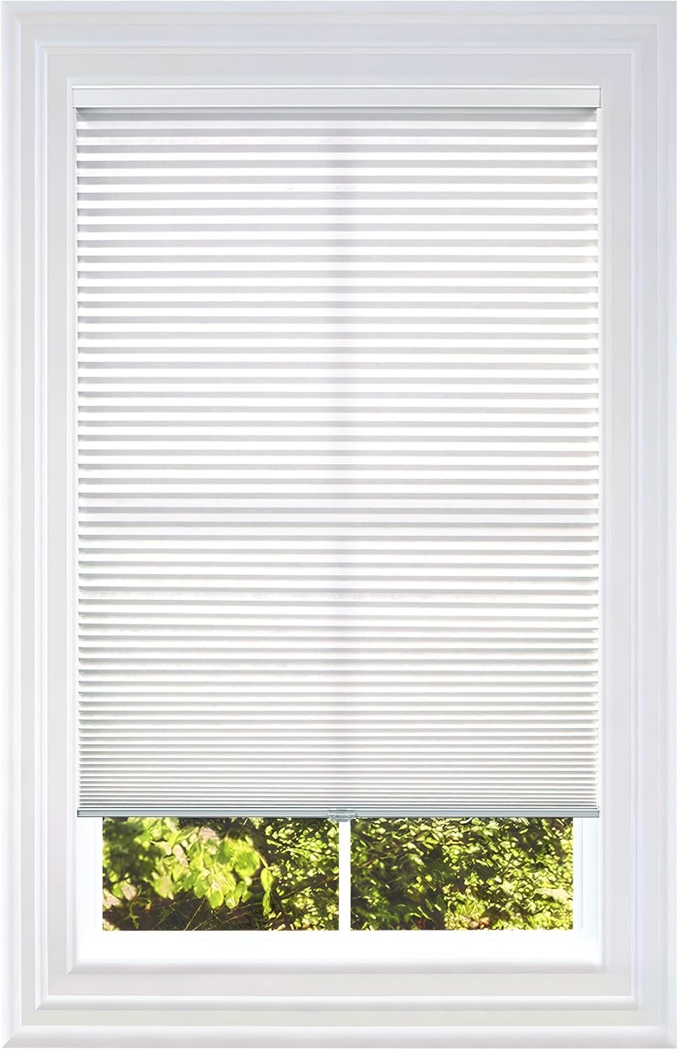 BlindsAvenue Cellular Honeycomb Cordless Polyester Shade, 9/16″ Single Cell, Light Filtering, White, Size: 35″ W x 48″ H