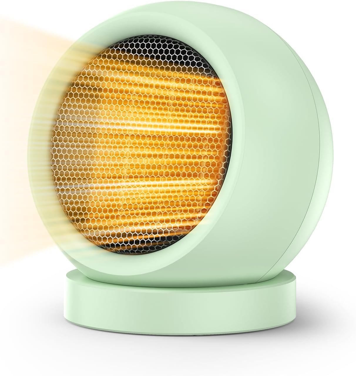 Coolfor Space Heater,Energy Efficient Desk Heater for Indoor Use, 600W PTC Ceramic Portable Heater with Tipping and Overheating Protection,Suitable for Bedroom, Office,Green
