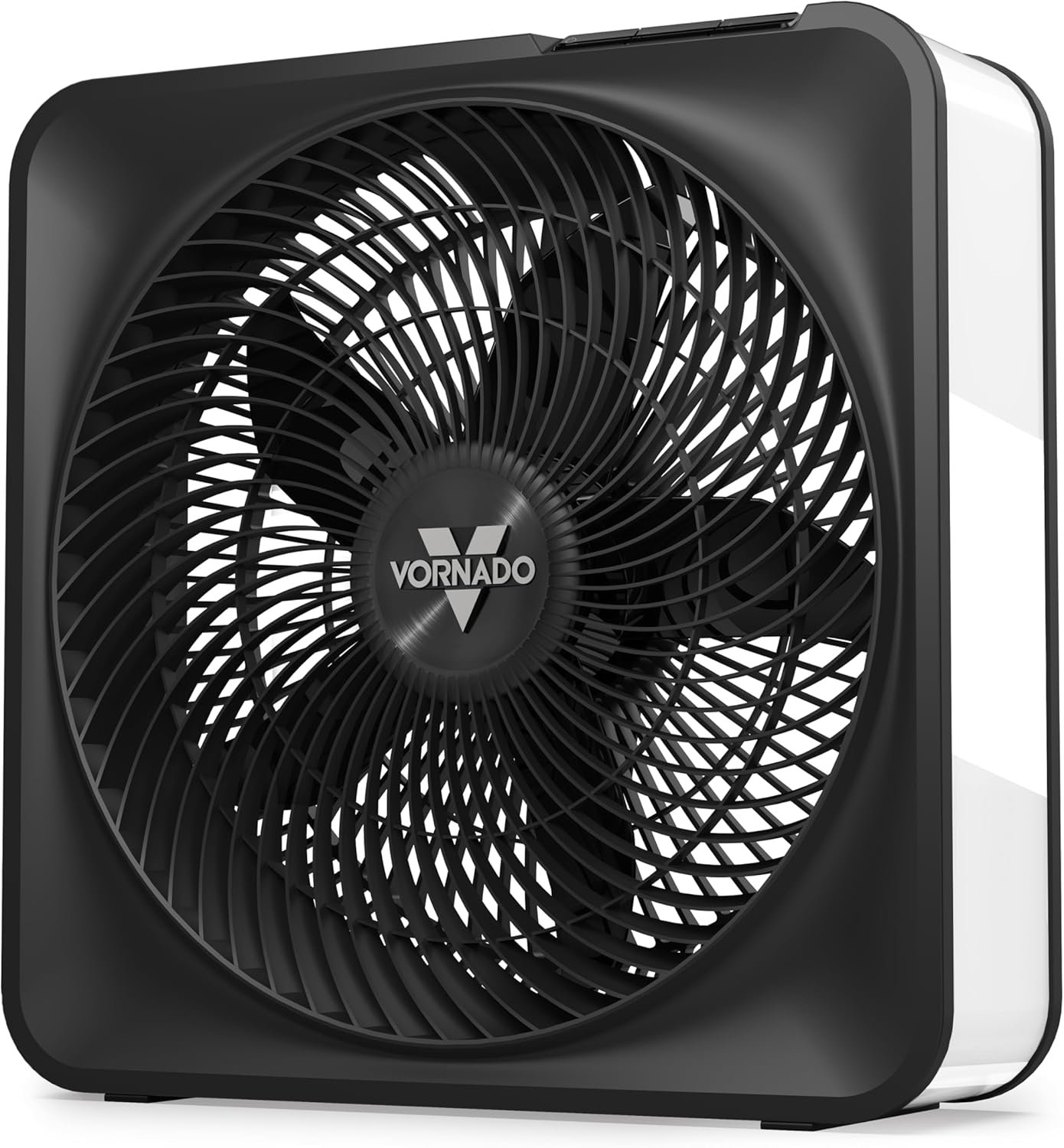 Vornado Model 80 High Velocity Electric Box Fan with Removable Grille, 5 Speed Settings, Powerful Airflow, Whole Room Air Circulation, Targeted Cooling, Cord Storage, Durable Floor Fan, Ice White