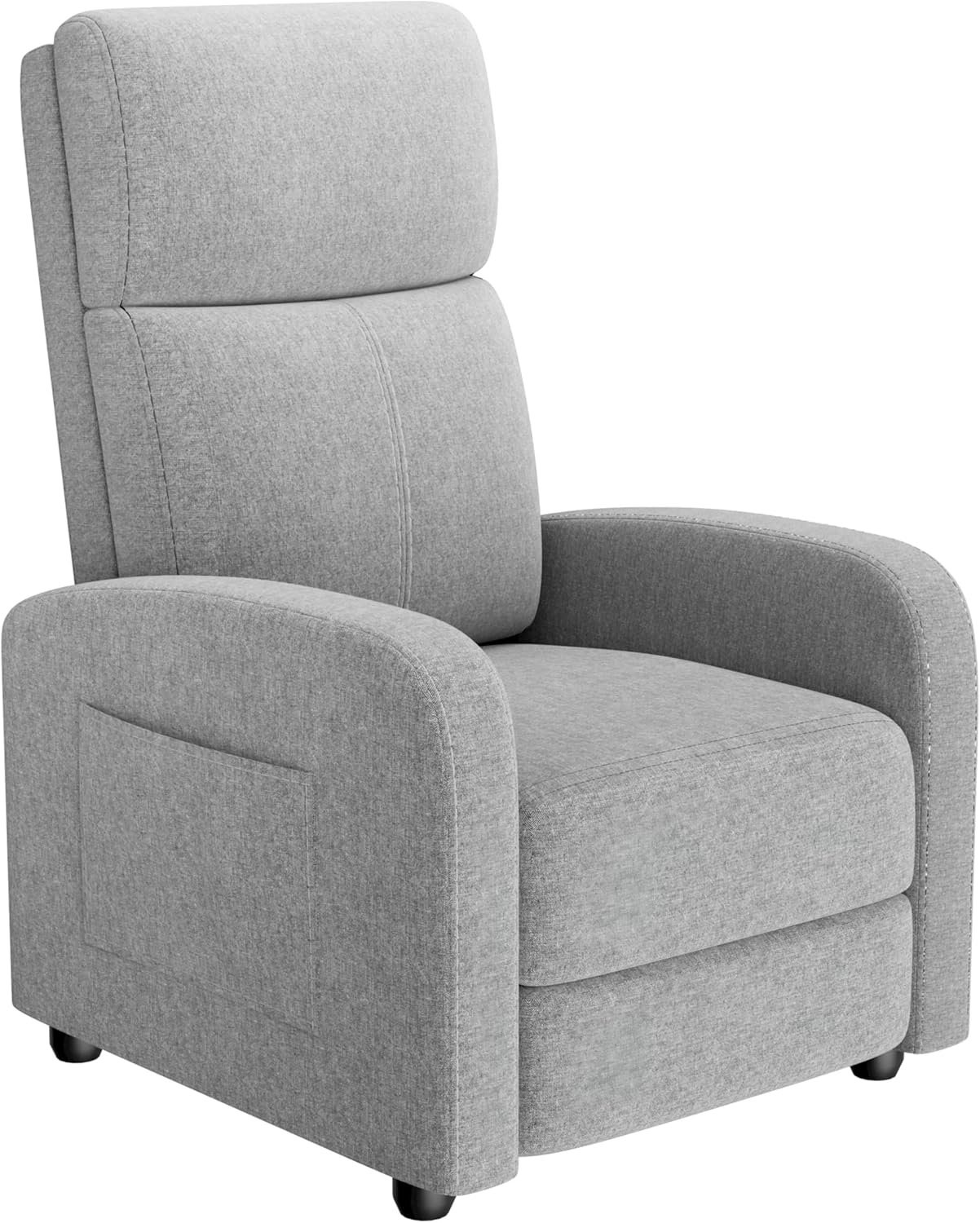 Garvee Recliner Chair for Adults, Lazy Reclining Chair Ergonomic Adjustable Single Sofa Enhanced with Side Pocket, Tall Back, Wide Arms & Padded Seat, Home Theater Seating for Living Room