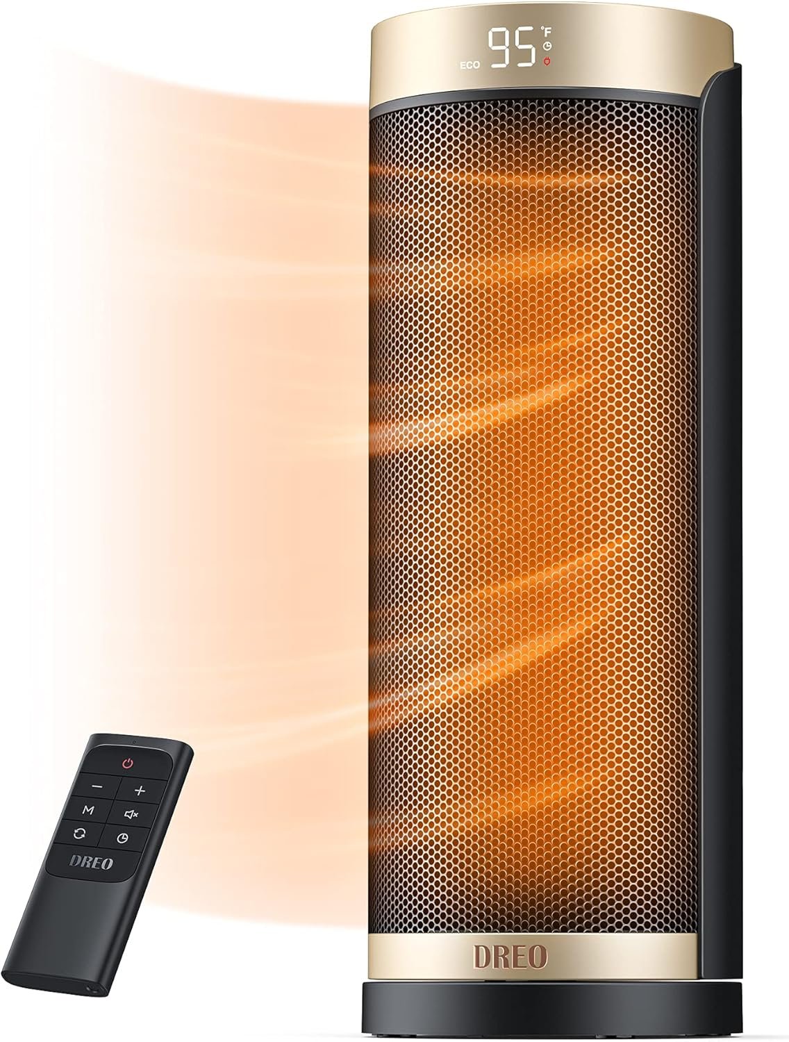 Dreo Space Heater, 1500W Electric Heaters for Indoor Use with Thermostat, 70° Oscillation, 8 Safety Protections, 5 Modes, Remote, 12H Timer, Quiet Portable Heater for Office, Bedroom, Large Room