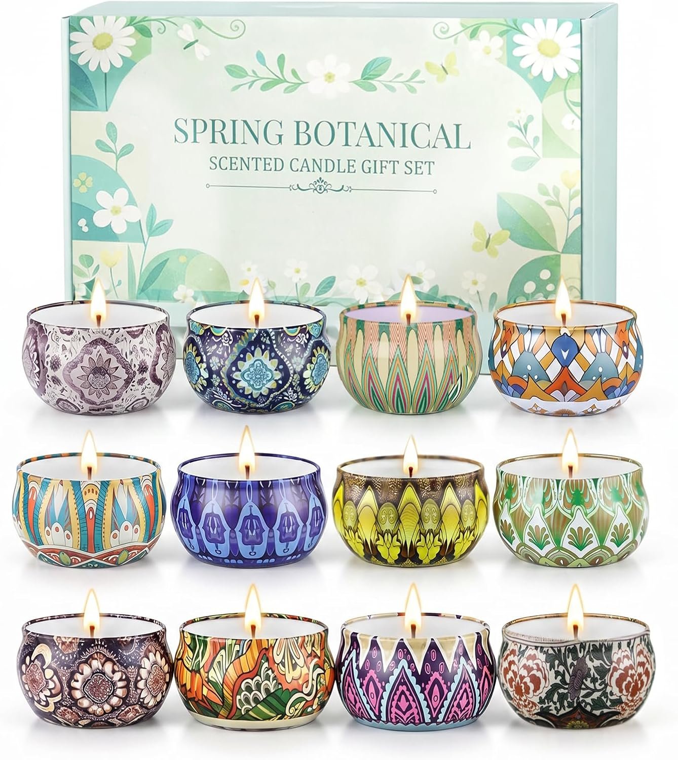 YINUO Scented Candle Gift Set for Women, 12 Pack Soy Wax Aromatherapy Candles, Floral, Citrus & Fresh Scents, Birthday Gifts for Women