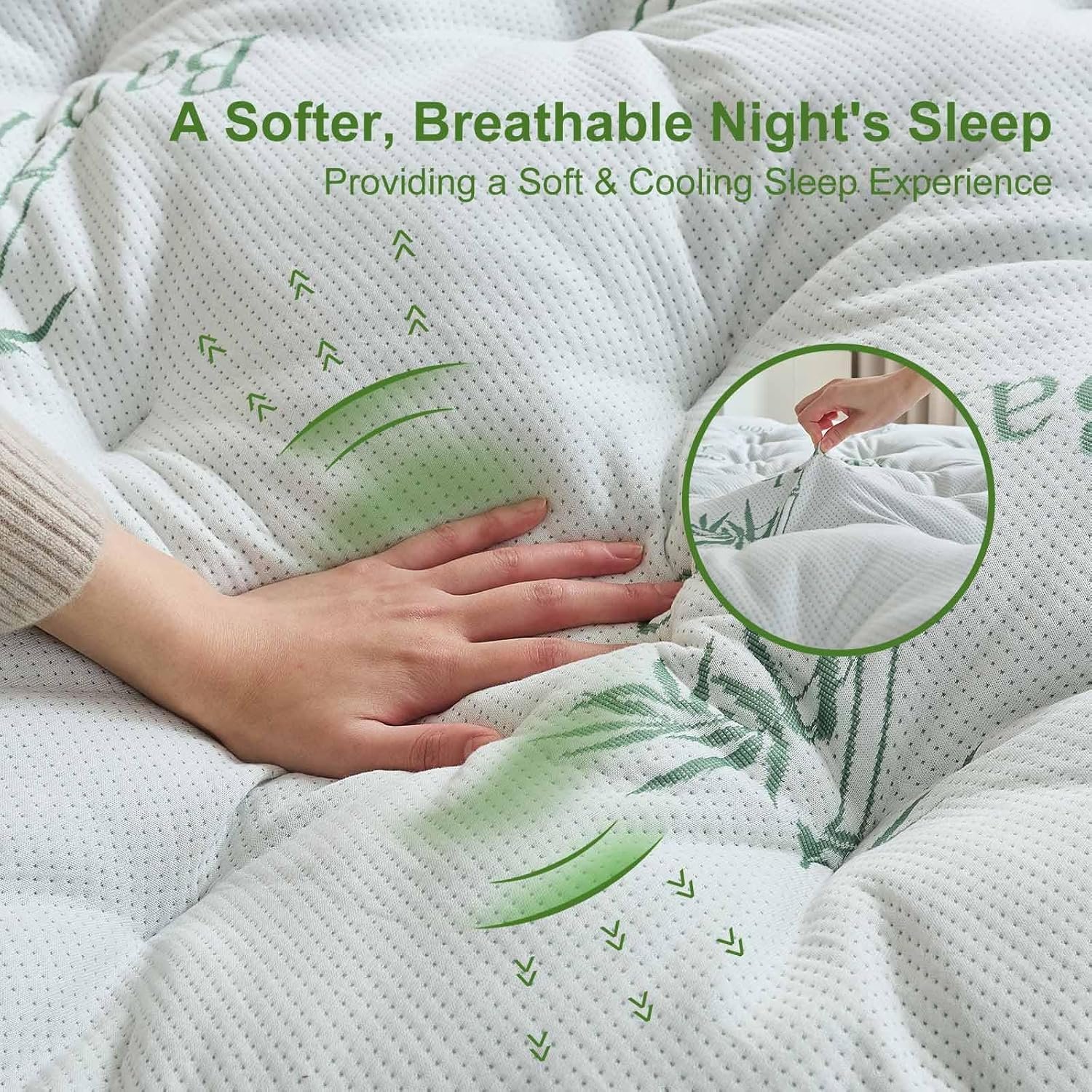 Whatsbedding Memory Foam Mattress Topper Queen