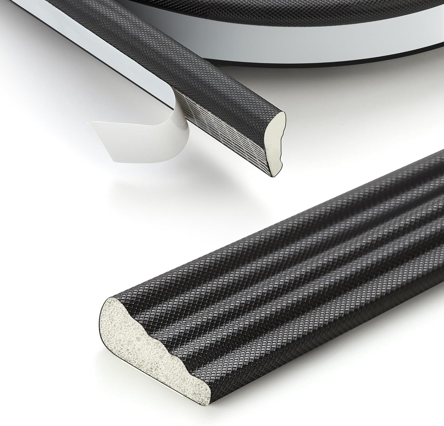 196 Inch Self-Adhesive Wedge Weather Stripping Door Seal & Window Insulation – Soundproof Gap Filler, Draft Stopper Foam Tape for Door Frame, Black