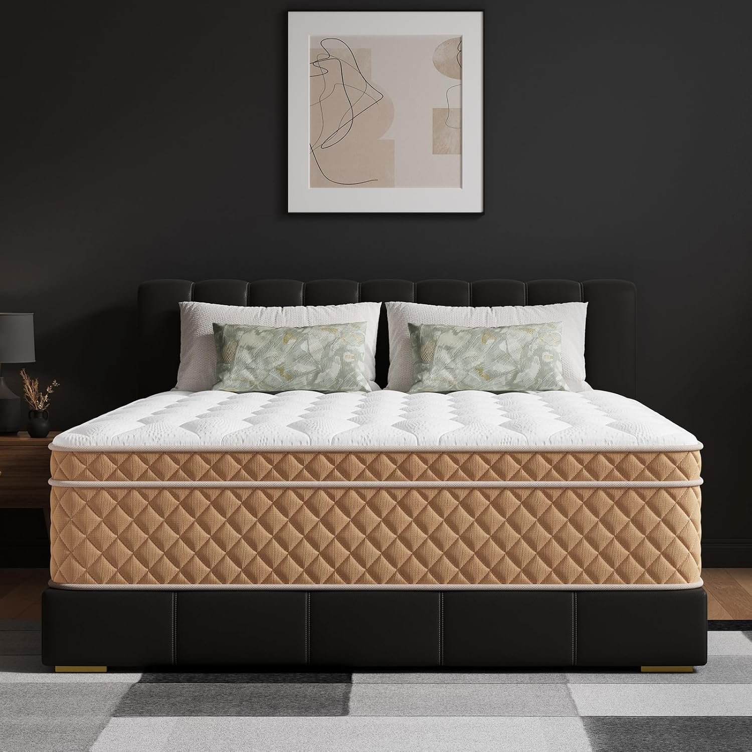 Full Size Mattress, 12 Inch Hybrid Mattress in a Box – Memory Foam with Pocket Springs, Cooling Gel, Pressure Relief, Motion Isolation, CertiPUR-US Certified, Medium Firm,Brown