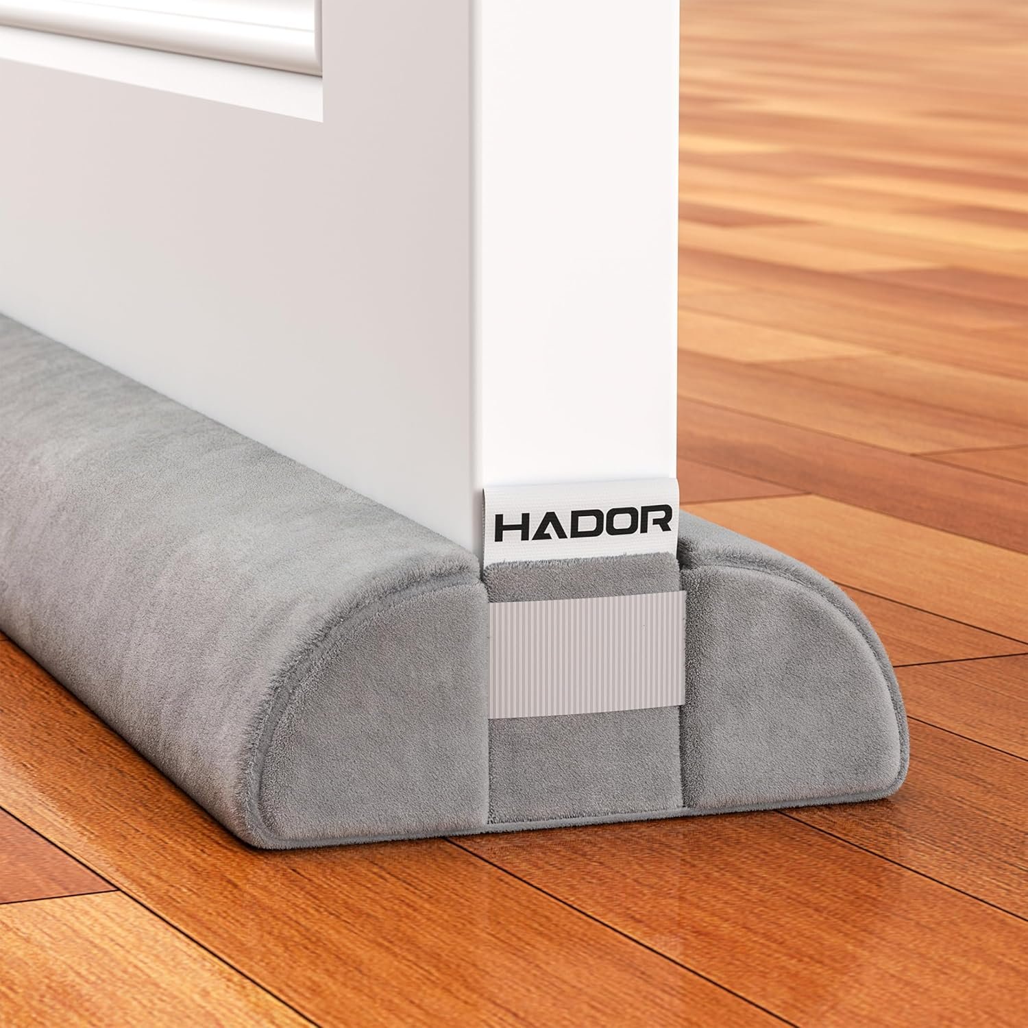 HADOR Door Draft Stopper for Bottom of Door, 36 Inch Under Draft Air Noise Light Blocker 30″- 36″ Double Side Triangle Soundproof Sweep Filler Seal Gap up to 1.7″ for Patio Sliding Door Guard, Grey