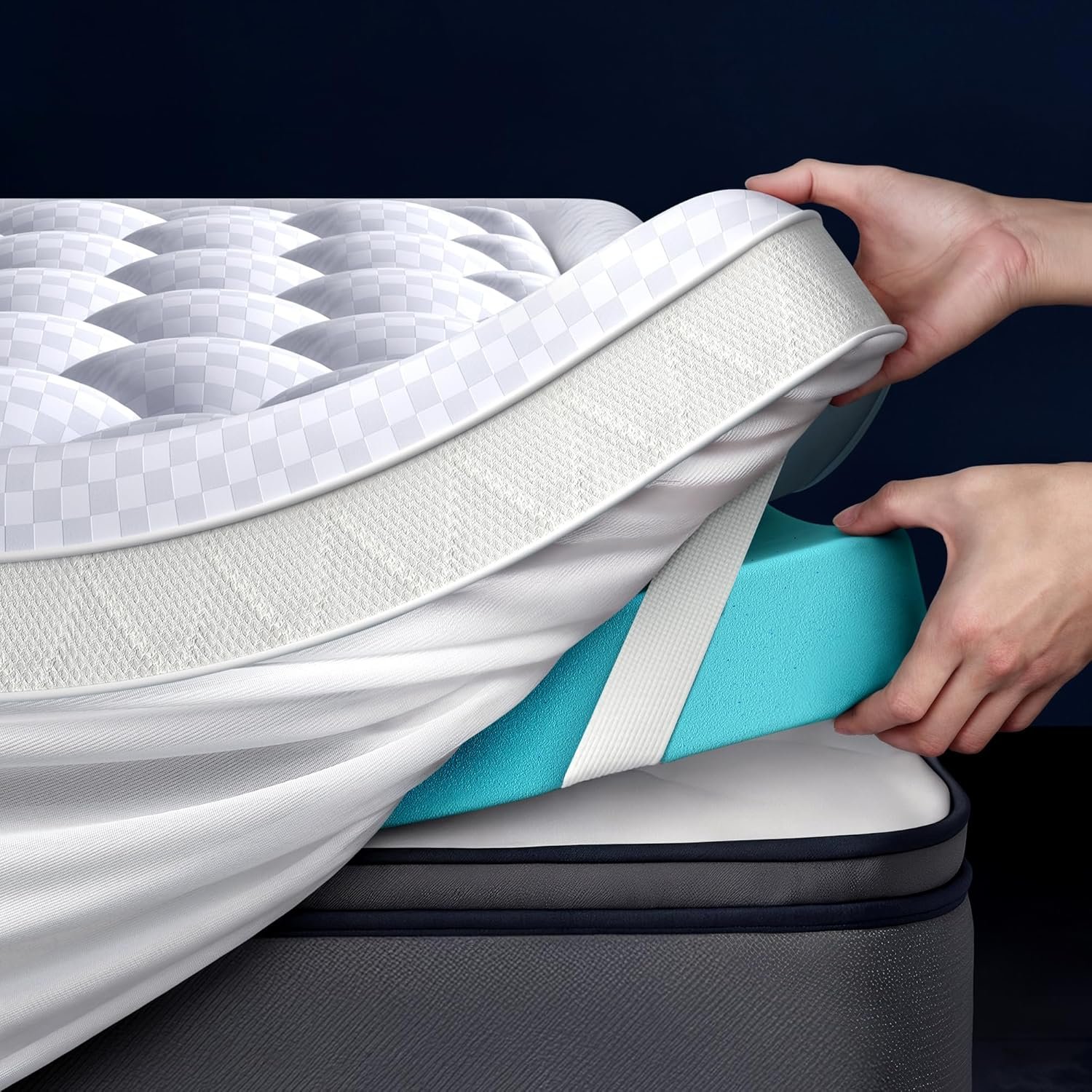 5 Inch Mega Support Memory Foam Queen Mattress Topper for Pressure Relief, Dual Layer 2.5″ Pillow Top Mattress Topper Queen Plus 2.5″ Cooling Gel Infused Memory Foam Mattress Pad