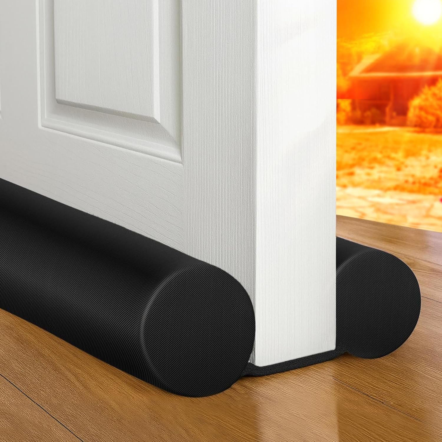 MAXTID Under Door Draft Stopper for Bottom of Doors 38″ Black Door Blocker Noise ReducerLight Cold Air Guard Breeze Sound Proof Door Sweep Weather Stripping Door Seal Insulation Strip Gap Filler