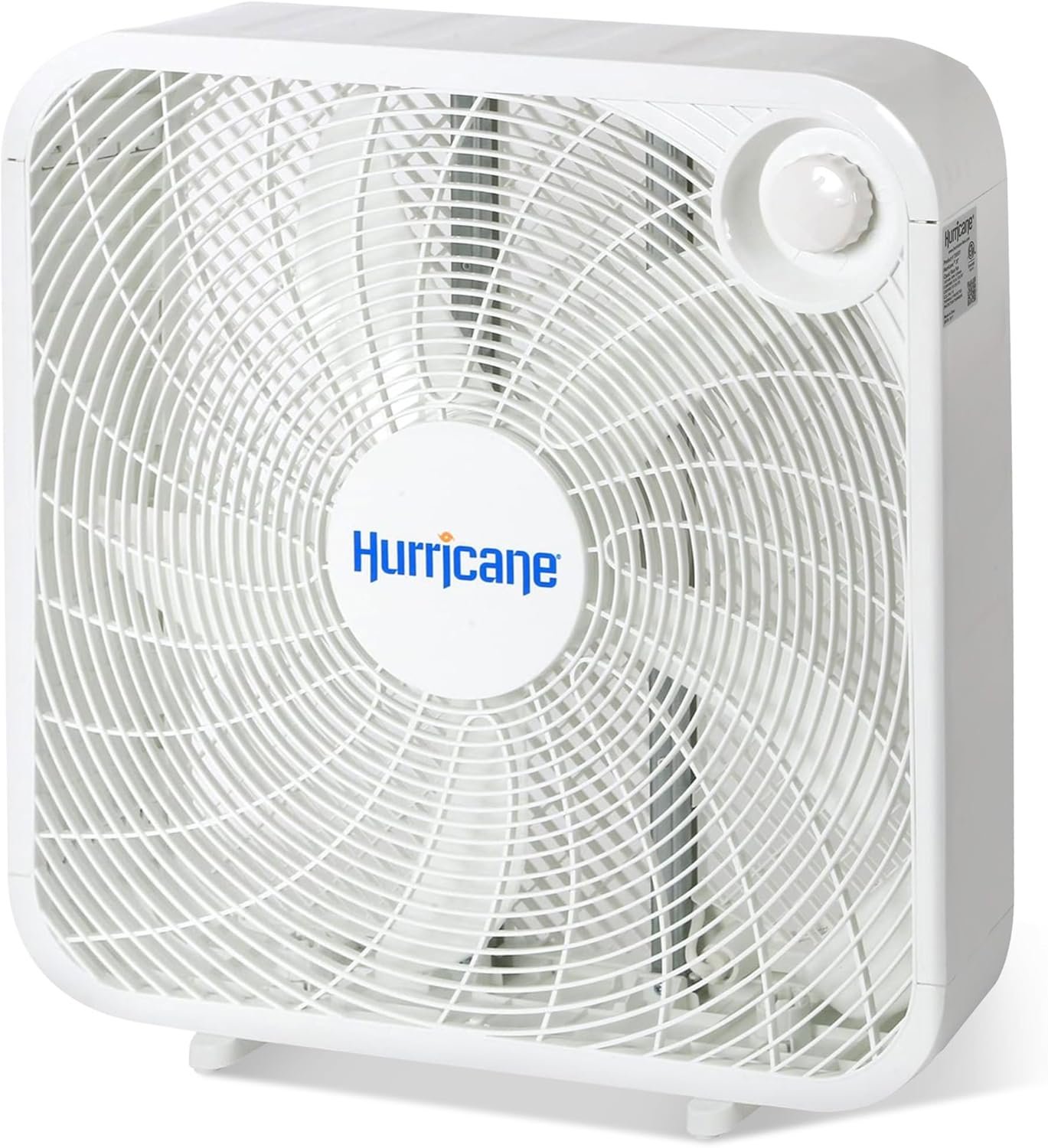 Hurricane Classic Floor Mount Box Fan w/ 3 Quiet Speeds, White, 20″ – Corded Portable Electric Air Cooling Unit w/ Powerful 2400 CFM Airflow for Home, Garage, Office, Bedroom & Basement