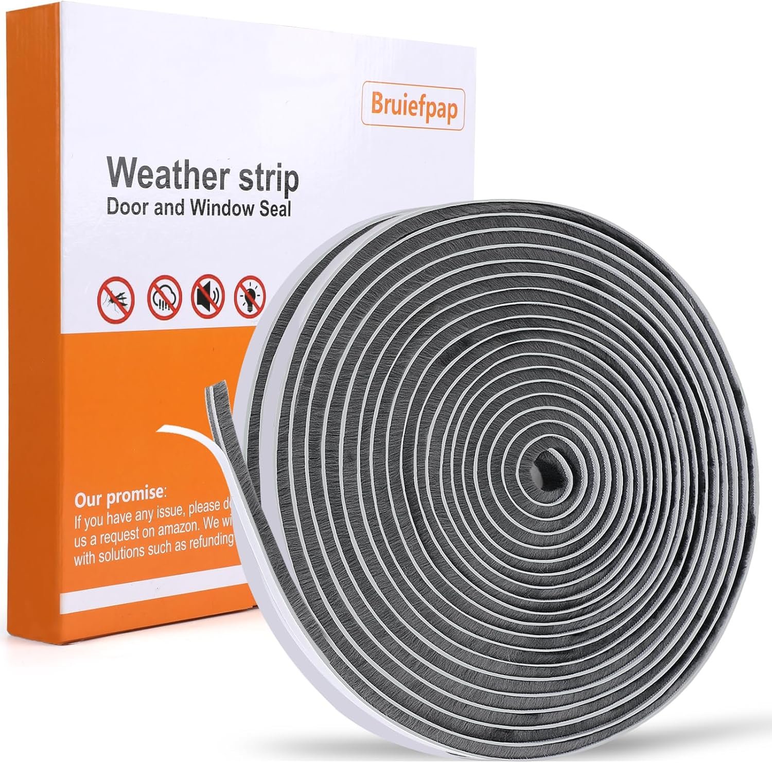 40FT Self-Adhesive Weather Stripping Seal for Door Frames and Sliding Windows, Weatherstripping for Soundproofing, Dustproof, Window Insulation for Winter, 0.35” Wide x 0.35” Thick, Grey
