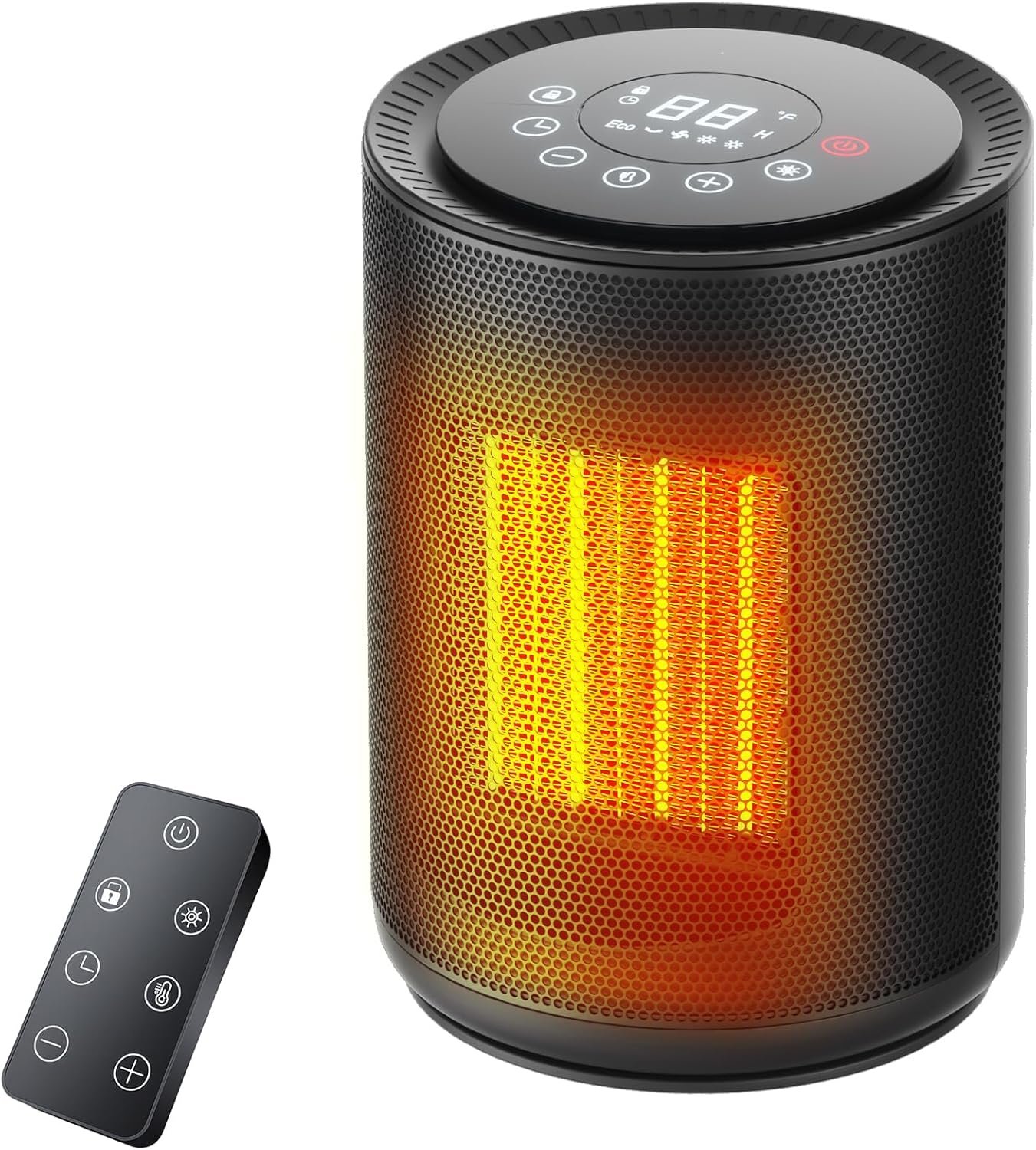 ZAFRO Space Heater for Indoor Use, Portable Electric Heaters with Digital Display and Remote, 2025 Upgraded, 24H Timer, 5 Mode, Thermostat, 1500W PTC Ceramic Fast Heat Safety for Home Office Bedroom