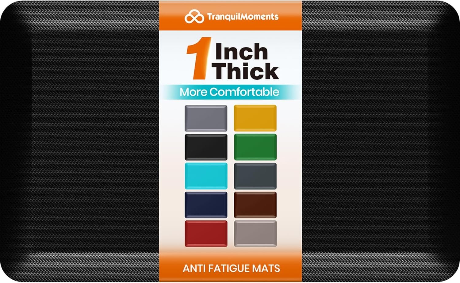 Kitchen Mats for Floor, 1 Inch Extra-Thick Kitchen Rugs, Non-Slip & Waterproof Standing Desk Mat, Comfort Anti Fatigue Mats for Kitchen Floor, Home, Sink, Office (20″ X 32″, Black)