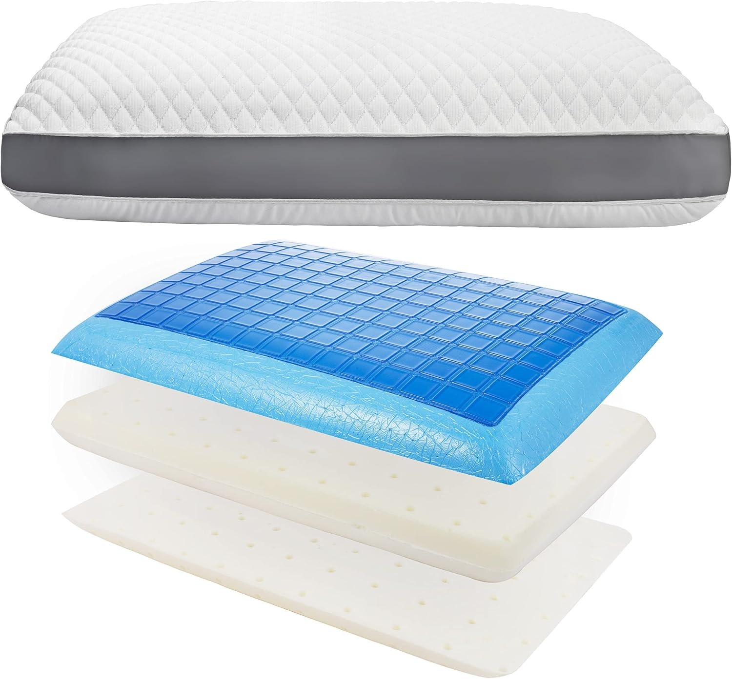 Perfect Cloud The Perfect Pillow Dual Temperature Memory Foam Pillow with Adjustable/Removable Layers for Back, Stomach, & Side Sleepers – Luxury Custom Loft Bed Pillow for Sleeping – Standard