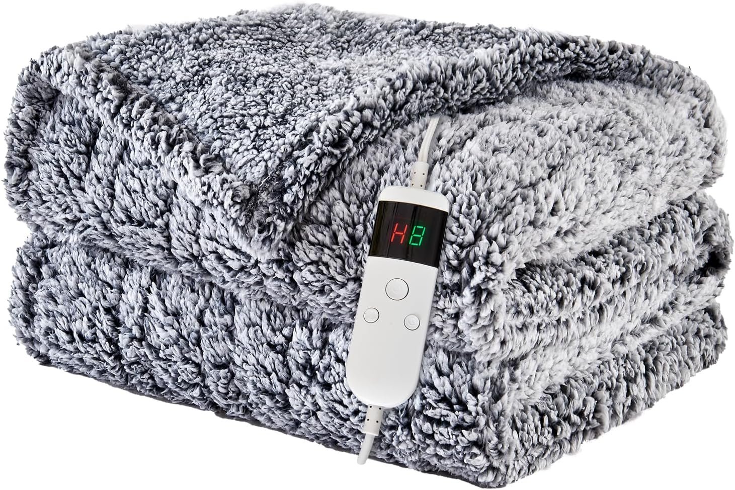 Heated Blanket Heated Throw, Electric Blanket 50″x60″ Heating Blanket with 8 Hours Auto Off 10 Fast Heating Levels Machine Washable Sherpa Heated Blanket with Overheating Protection