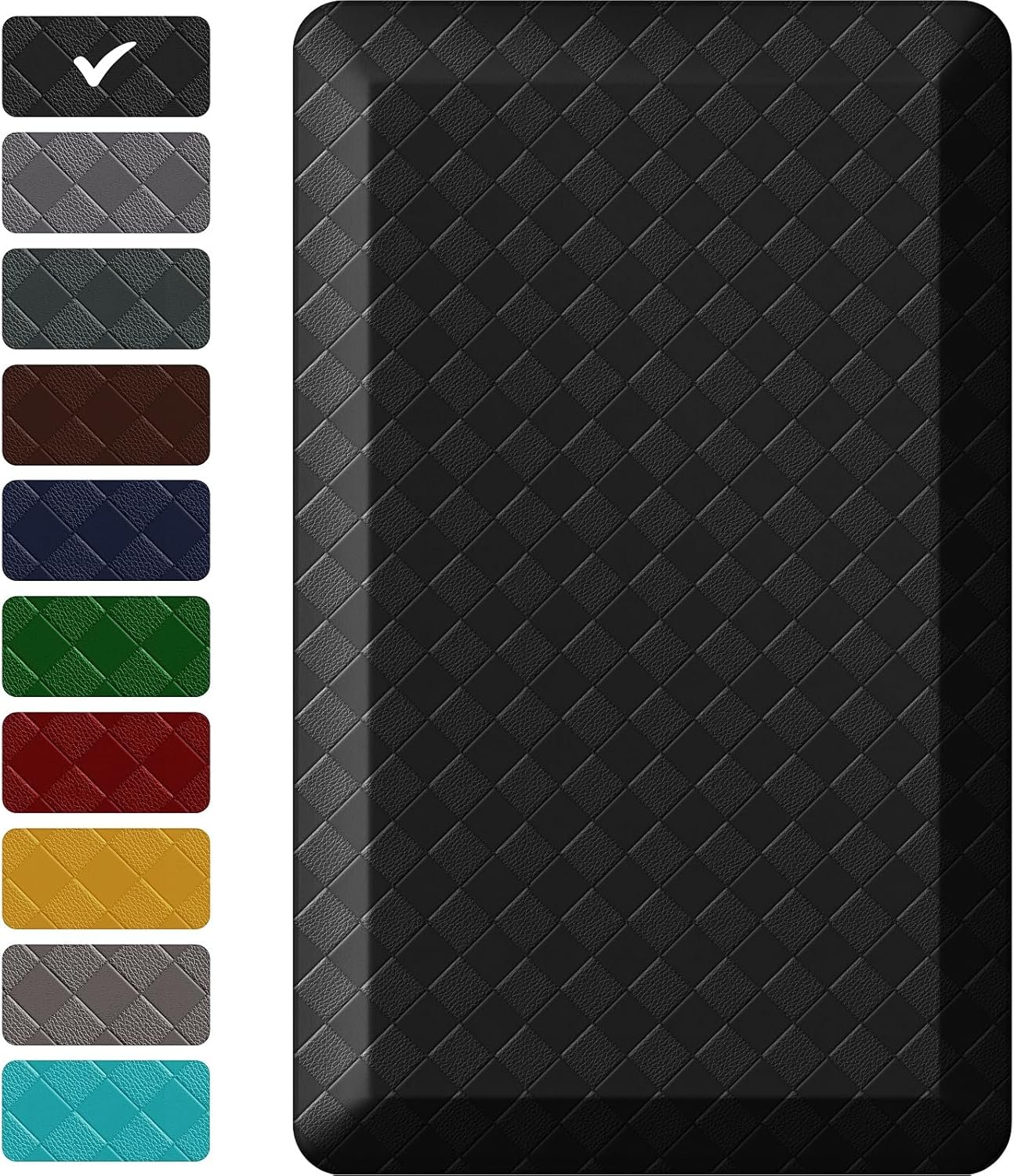 StepRite 1” Thick Kitchen Mats for Floor, Anti Fatigue Kitchen Rugs, Non-Slip,Heavy Duty Water Resistant Kitchen Rug, Standing Desk Mat for Friends, Family, Home, Kitchen, Office (32″ x 20″, Black)