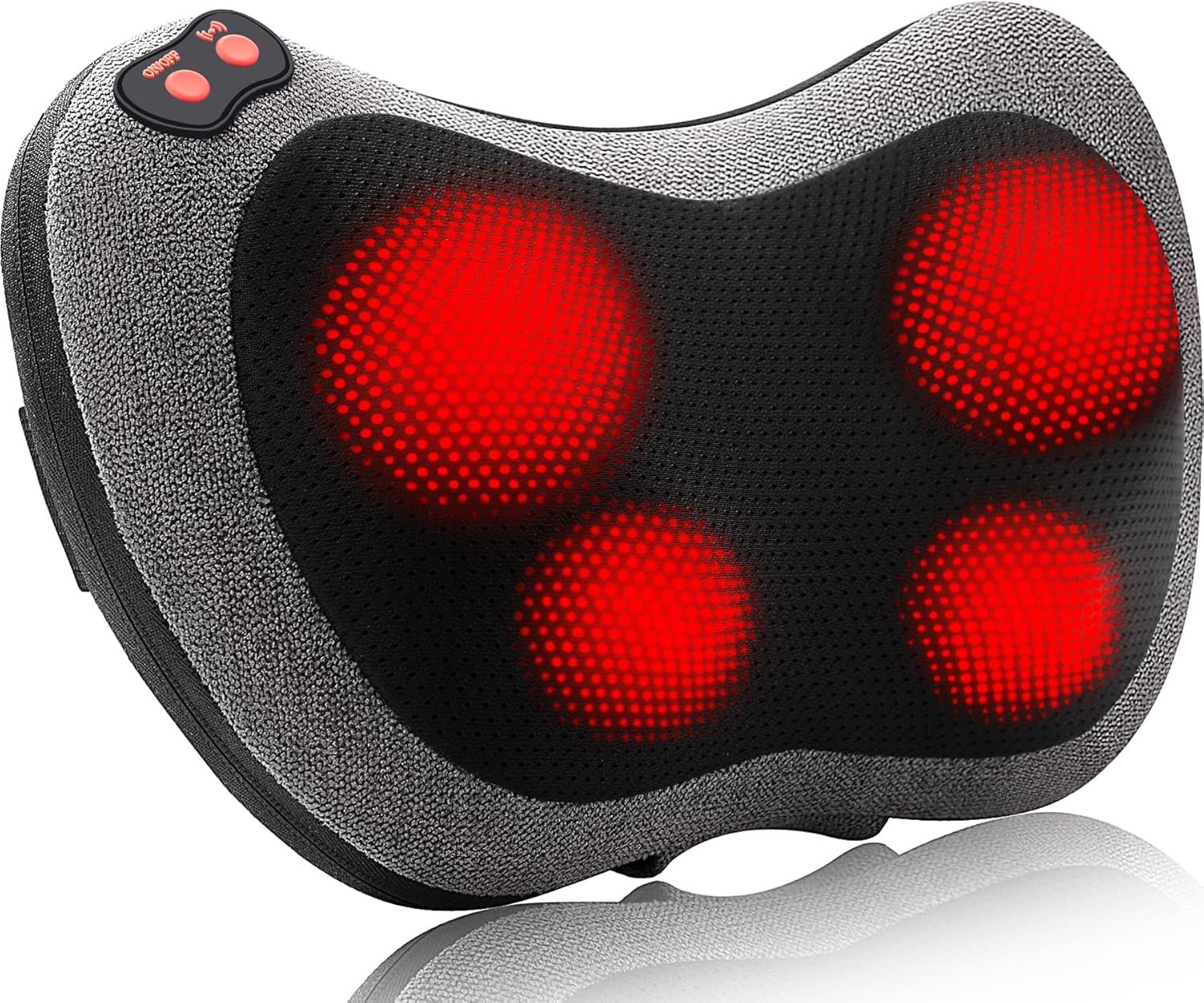 Papillon Shiatsu Back Massager with Heat,Fathers Day Dad Gifts for Men, Dad, Deep Tissue Massage for Neck, Shoulder, Upper & Lower Back Pain Relief, Electric Kneading 3D Massage Pillow (Gray)