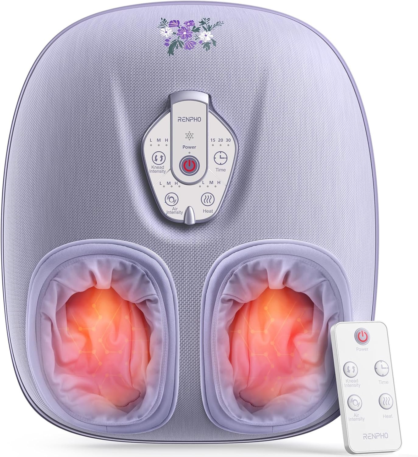 RENPHO Foot Massager Machine with Heat [2026 Upgraded], Shiatsu Foot Massager for Plantar Fasciitis, Mothers Day Gifts for Mom, Cordless Control, Birthday Gifts for Women Men, Purple