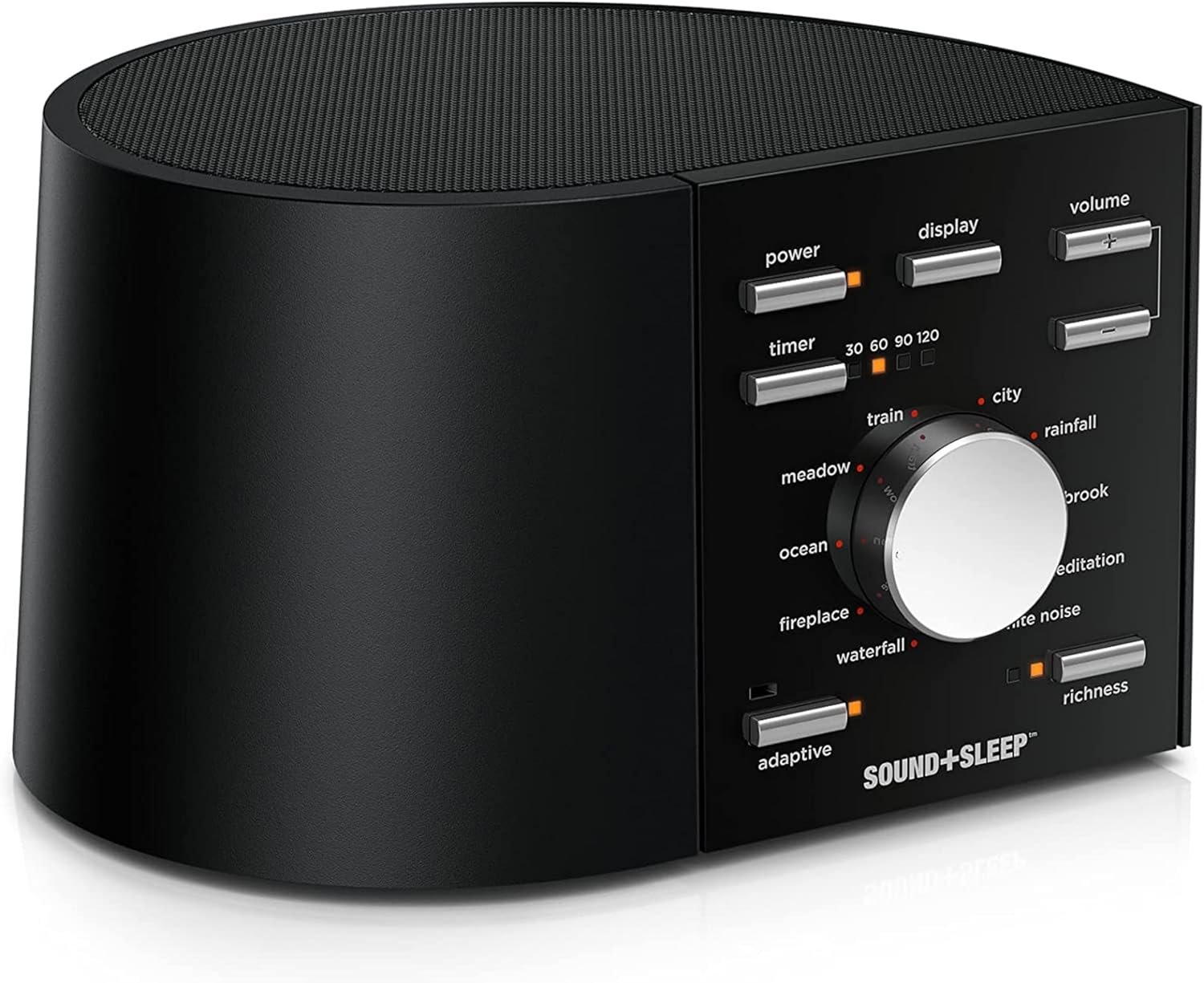 Adaptive Sound Technologies Sound + Sleep – White Noise Machine for Focus Support – Convenient Sleep Timer – Built-in Headphone Jack – Precision Volume Settings – Speech Privacy – Black
