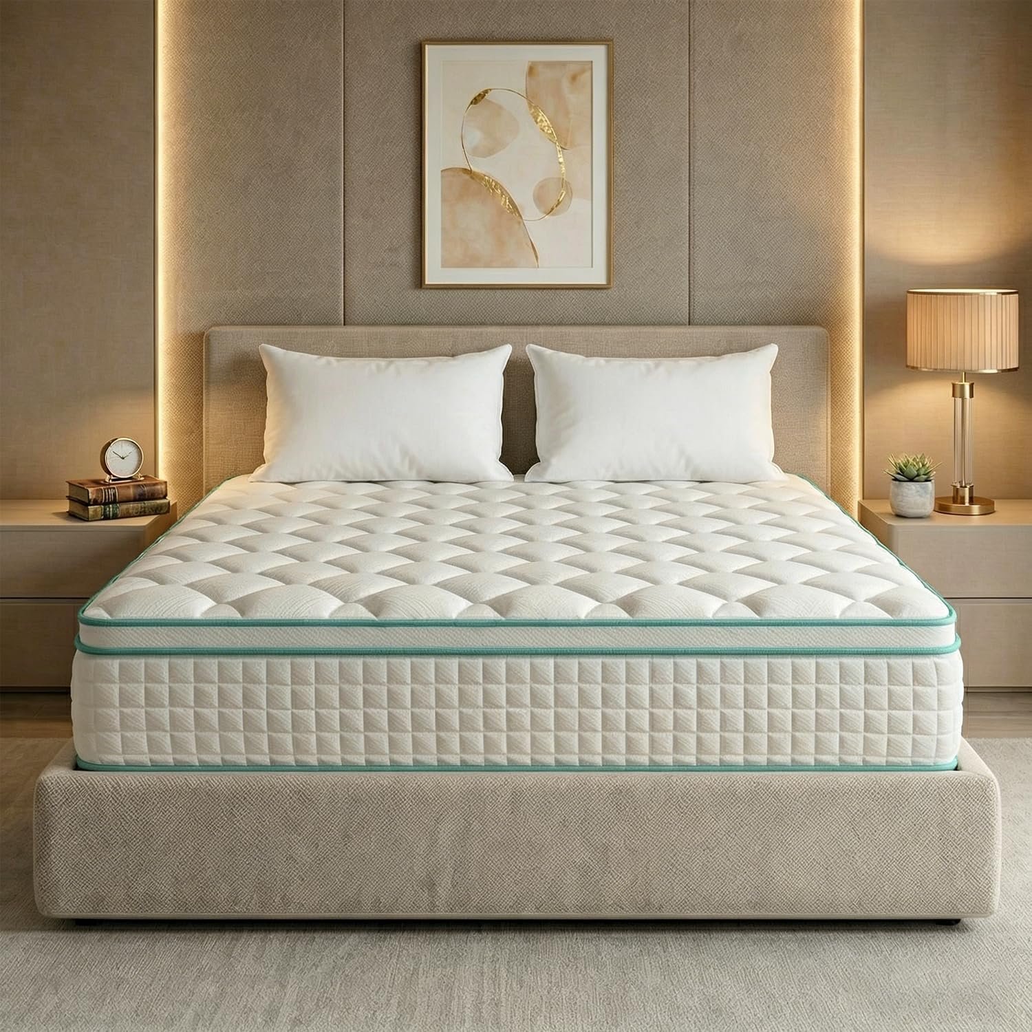 Queen Size Mattress 12 Inch, Hybrid Mattresses Medium Firm Mattress Bed in a Box, Memory Foam and Individual Pocket Springs, Fiberglass Free & Pressure Relief, CertiPUR-US, 80″×60″×12″