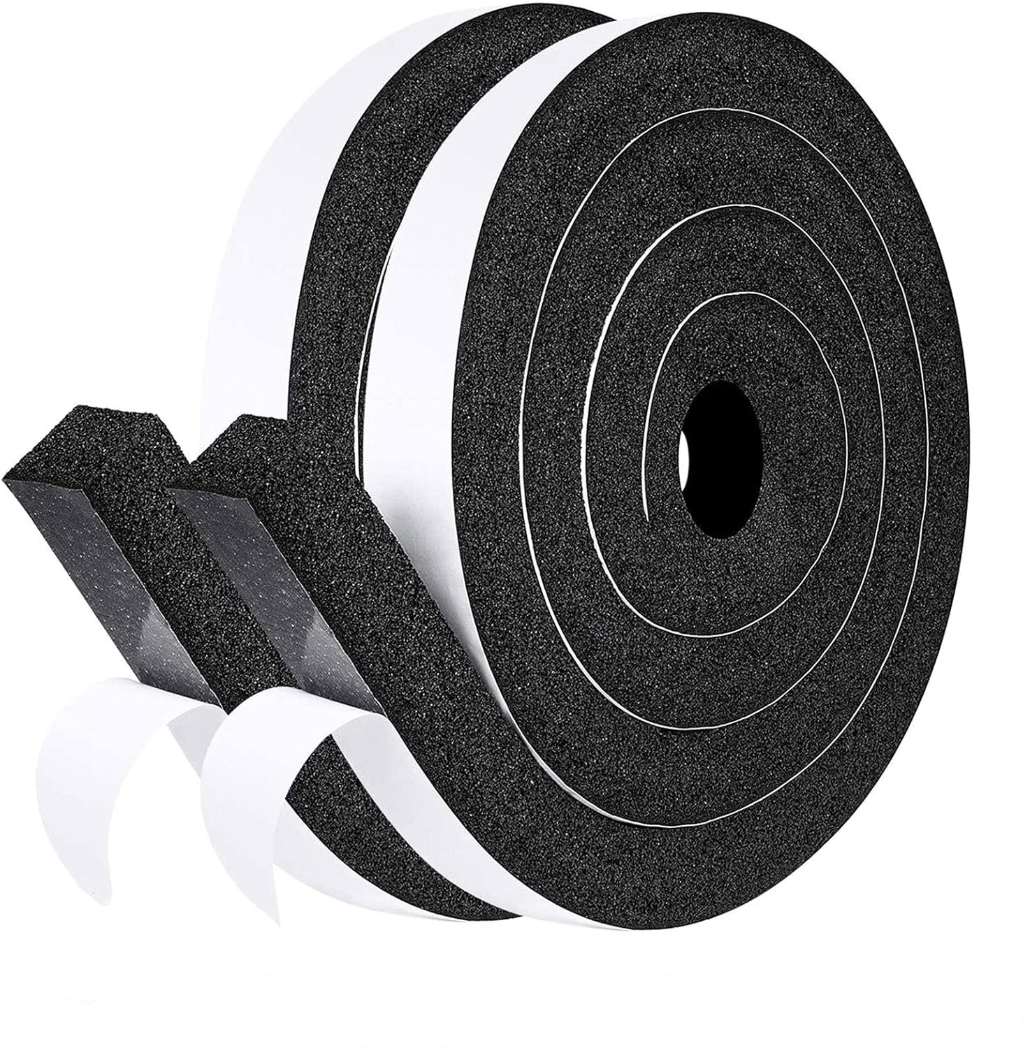 fowong Air Conditioner Window Seal Kit 1″ x 1″ – Neoprene Foam Tape Weather Stripping for Window AC Units, Blocks Hot Air, Drafts & Noise, 13FT (6.5FT x 2 Rolls, Black)