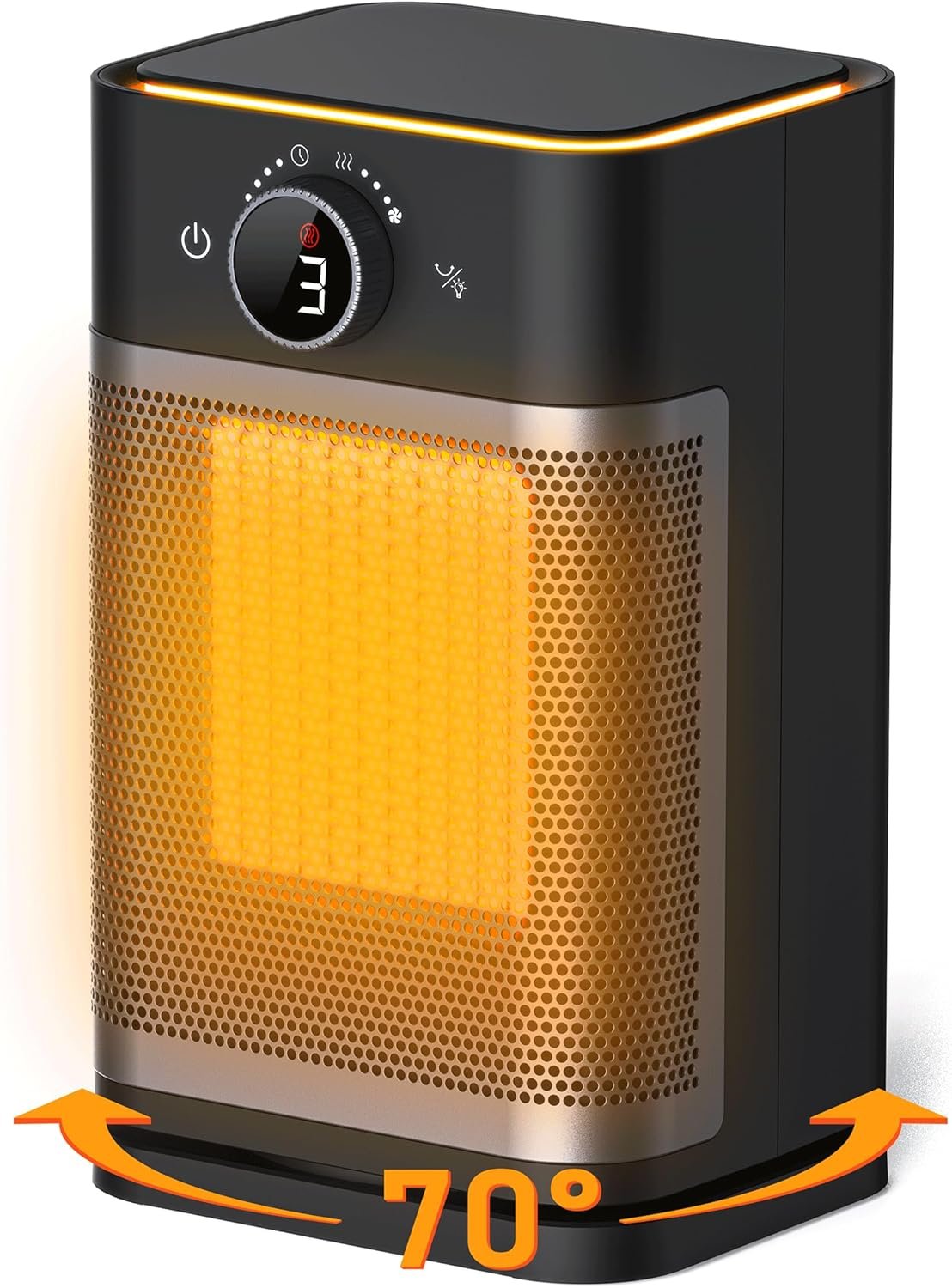 Space Heater for Indoor Use – 1500W Fast Heating Electric Ceramic Heater with Remote, 70° Oscillation, 12H Timer, ECO Thermostat – Quiet Portable Heater for Bedroom, Safe for Kids & Pets (ETL Listed)