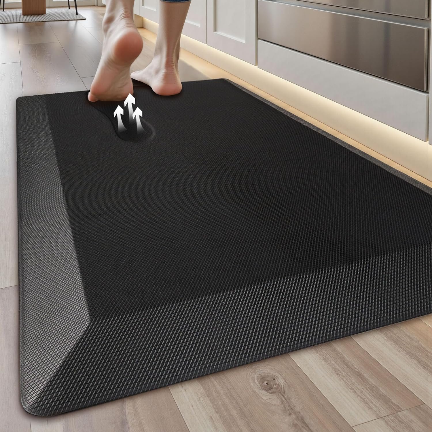 Anti Fatigue Kitchen Mats for Floor, 9/10 Extra Thick Cushioned Standing Desk Mat, Comfort Memory Foam Ergonomic Kitchen Rugs and Mats Non-Slip Waterproof for Office, Kitchen, Sink, 20″ x 32″