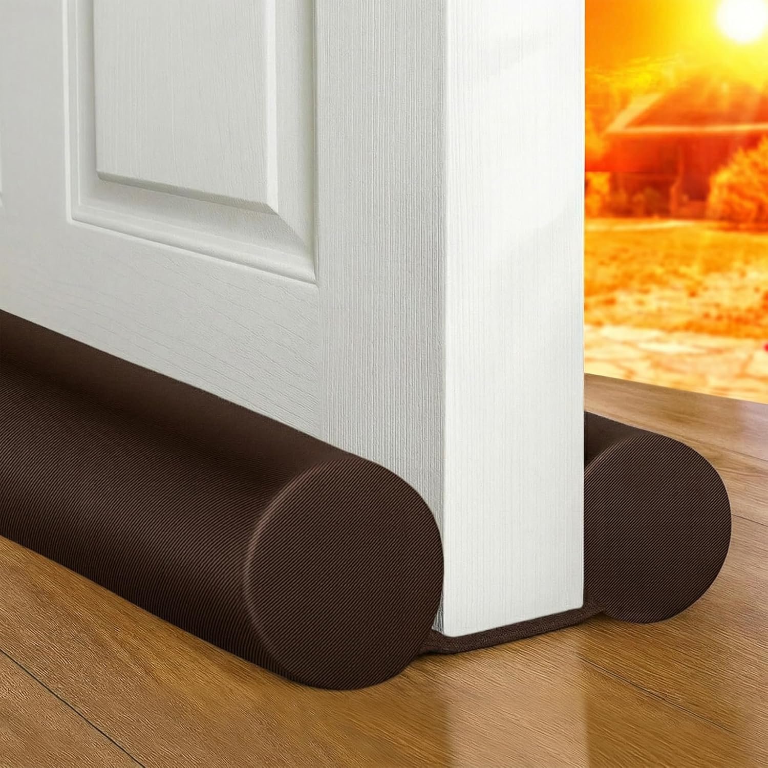 MAXTID Under The Door Draft Blocker Weather Stripping Kit – Brown Draft Stopper for Soundproof Seal, 36 Inch Door Sealer