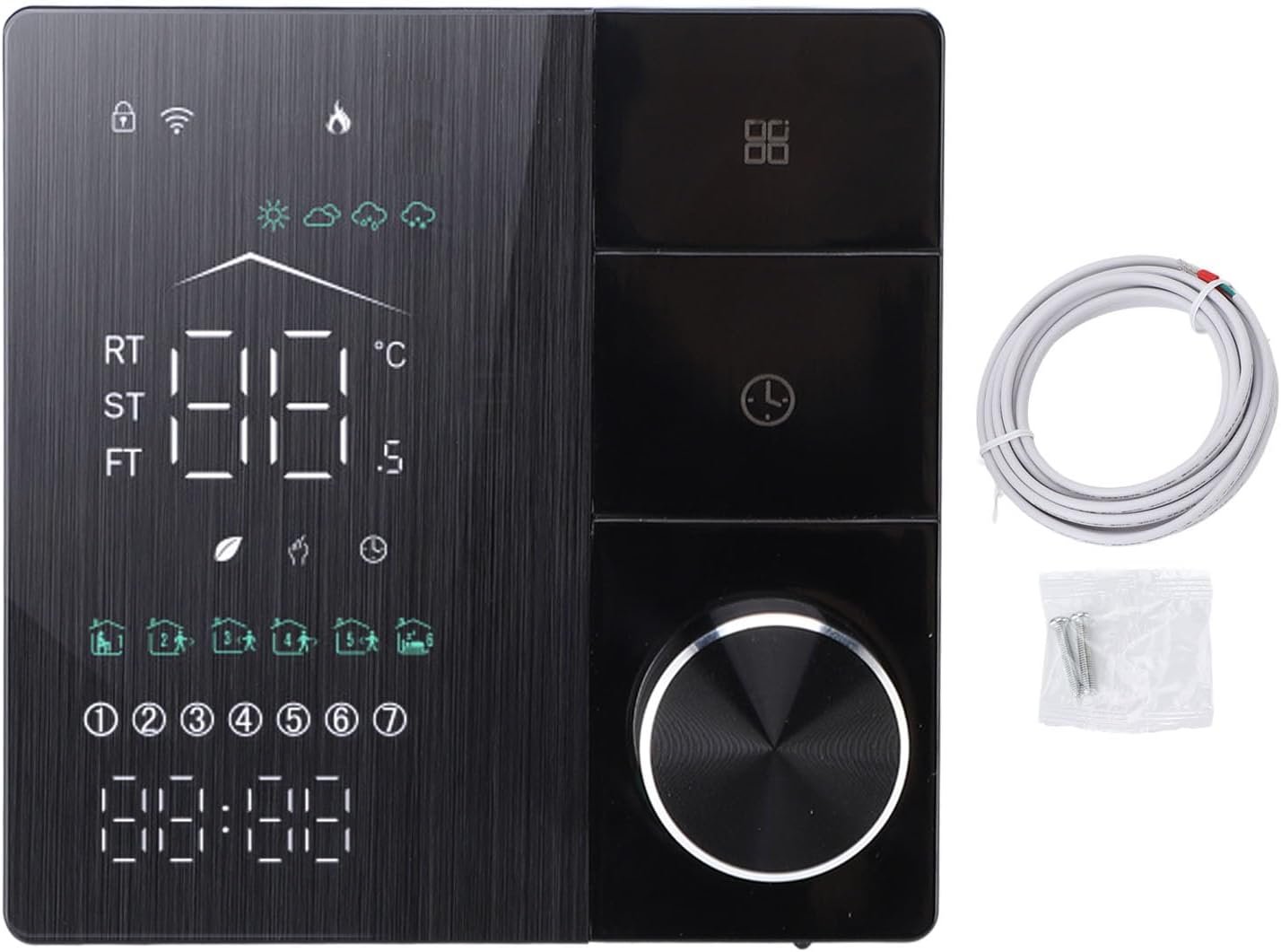 Intelligent Thermostat | AI Learns Your Schedule & Conserves Electricity | App Control for Home/Office/Store | Programmable Weekly, Voice Assistant